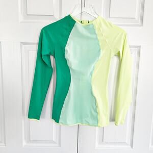 Lululemon Board Balance Rash Guard in Fresh Teal / Very Green